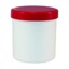 Provbehållare, vit PP,rött skruvlock, Ø31 mm,25 ml