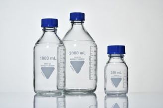 BlueCap flaska med blått GL45 lock, 100 ml