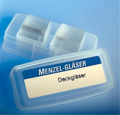 Täckglas Menzel 20 x 20 mm, 0,13 x 0,16 mm