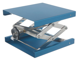 Nivåbord, anod. aluminium, blått, 400 x 400 mm