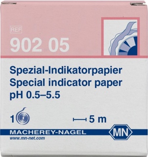pH-indikatorpapper, Macherey-Nagel Special, pH 0,5 - 5,5, 5 m