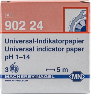 pH-indikatorpapper, Macherey-Nagel Universal, refill, pH 1 - 14, 3 rullar à 5 m