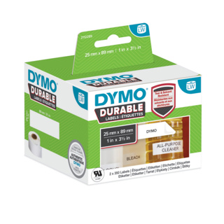 DYMO® Etikettskrivare, 25 x 89 mm, svart på vit, 2 x 350 st.