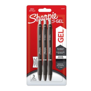 Sharpie® S-Gel - Gelpenna, 0,7 mm, svart, 3/fp.