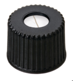 Skruvlock, LLG, N 8, svart PP m. hål, silikon/PTFE 45 A, slit