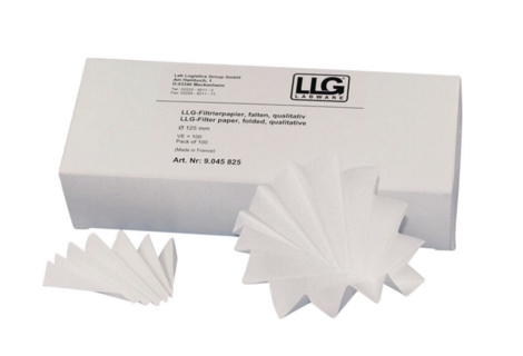 Veckfilter, LLG, kvalitativt, medium, Ø240 mm, 8-12 µm, 100 st.