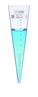 Imhoff sedimentationskon u/kran, glas, 1000 ml