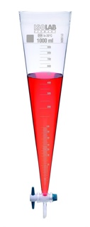 Imhoff sedimentationskon, m/kran, glas, 1000 ml