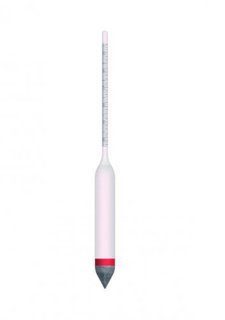 Areometer, Bischoff 0-27 g/ml, salt, u. termometer