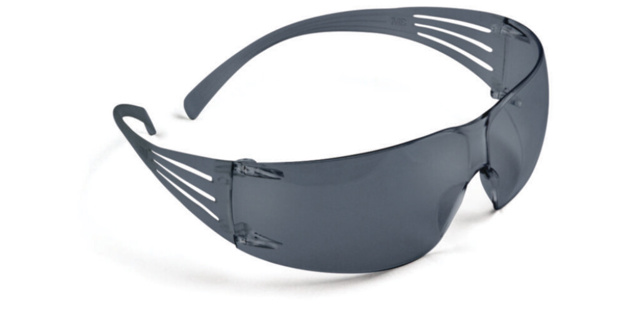 Skyddsglasögon, 3M SecureFit 200, grått glas, gråa bågar, rep-/imfri