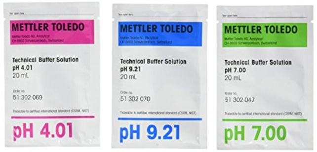 Buffert, teknisk, Mettler-Toledo, pH 4,01/7,00/9,21 ±0,02, 25 °C, 20 mL brev, 3x10 st.