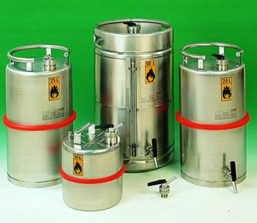Säkerhetsbehållare m. m/kran ¾", Rötzmeier, Ø260 mm,10 liter