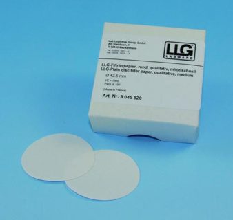Rundfilter, LLG, kvalitativt, medium, Ø42,5 mm, 8-12 µm, 100 st.