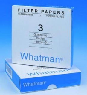 Rundfilter, Whatman, kvalitativt, Grade 3, Ø125 mm, 6 µm, 100 st.