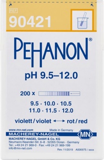 pH-indikatorpapper, Macherey-Nagel PEHANON, strips, pH 9,5 - 12, 200 st.