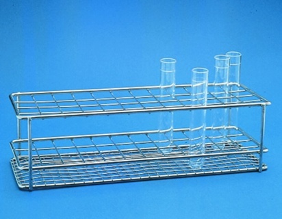 Reagensglasstativ, rostfritt stål, 24(2x12) Ø18 mm