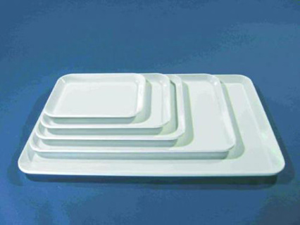 Instrumentskål, melaminplast, vit, 36 x 24 x 2 cm