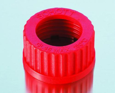 Skruvlock med hål Ø34,0 mm, PBT, rött, GL 45