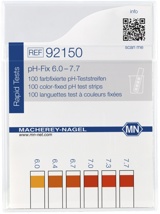pH-indikatorpapper, Macherey-Nagel pH-Fix, strips, pH 6 - 7,7, 100 st.