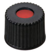 Skruvlock, LLG, N 8, svart PP m. hål, PTFE/silikon/PTFE 45 A