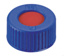 Skruvlock, LLG, N 9 short thread, blå PP m. hål, PTFE/silikon/PTFE 45 A
