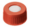 Skruvlock, LLG, N 9 short thread, röd PP m. hål, silikon/PTFE 55 A