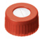Skruvlock, LLG, N 9 short thread, röd PP m. hål, silikon/PTFE 55 A, slit