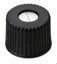 Skruvlock, LLG, N 8, svart PP m. hål, silikon/PTFE 45 A, slit