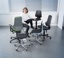 Lab stol imitationsläder, hjul/grå, 450-620 mm