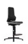 Lab stol, imitationsläder, hjul, grå, 630-910mm