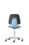 Labsit stol, imitationsläder, hjul, blå, 450-650mm