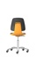 Labsit stol, imitationsläder,hjul,orange,450-650mm