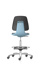 Labsit stol, PU-skum, ring, hjul, blå, 560-810 mm