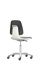 Labsit-stol, konstläder, hjul, hvit, 450-650 mm