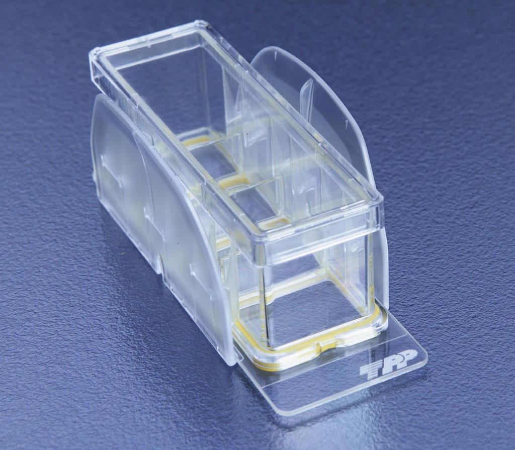 COP microscope slide, TPP Slidemax 2-well x 4,85 cm², 5 ea