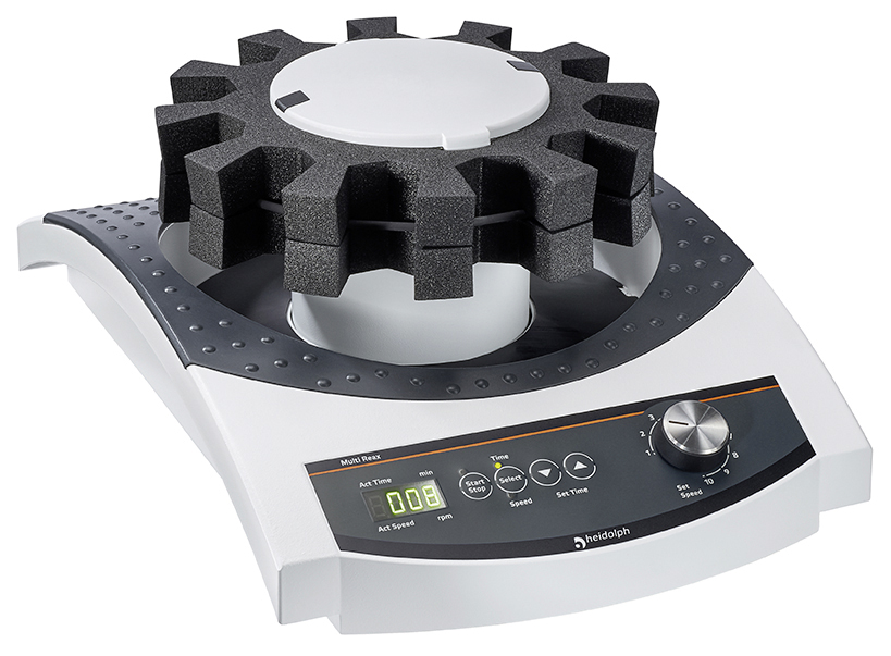 Heidol Multi REax, multi-vortexshaker, with 2 attachments for 12-26 tubes