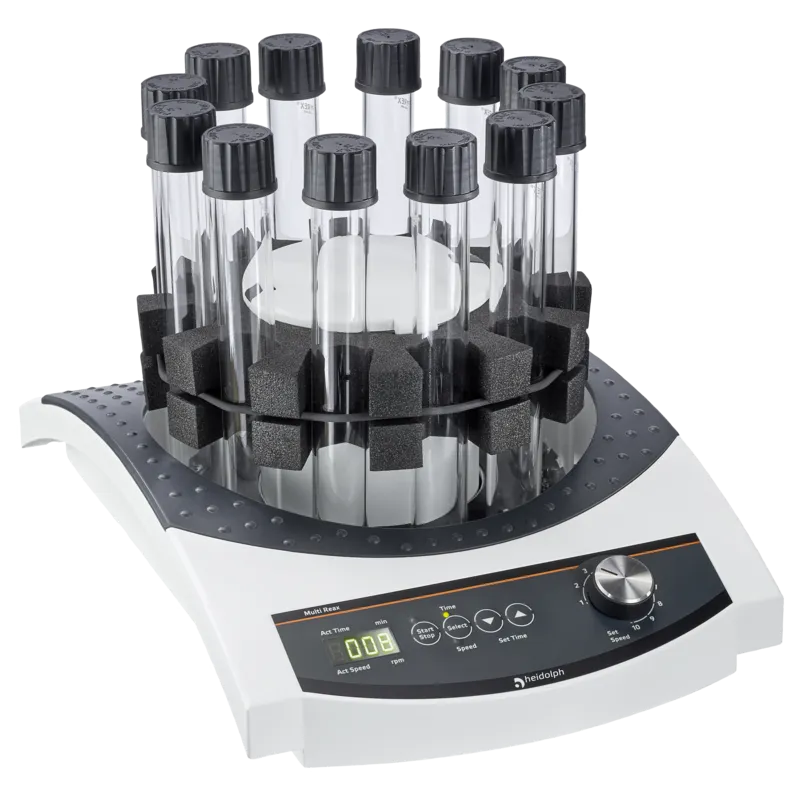 [2650407] Heidol Multi REax, multi-vortexshaker, with 2 attachments for 12-26 tubes