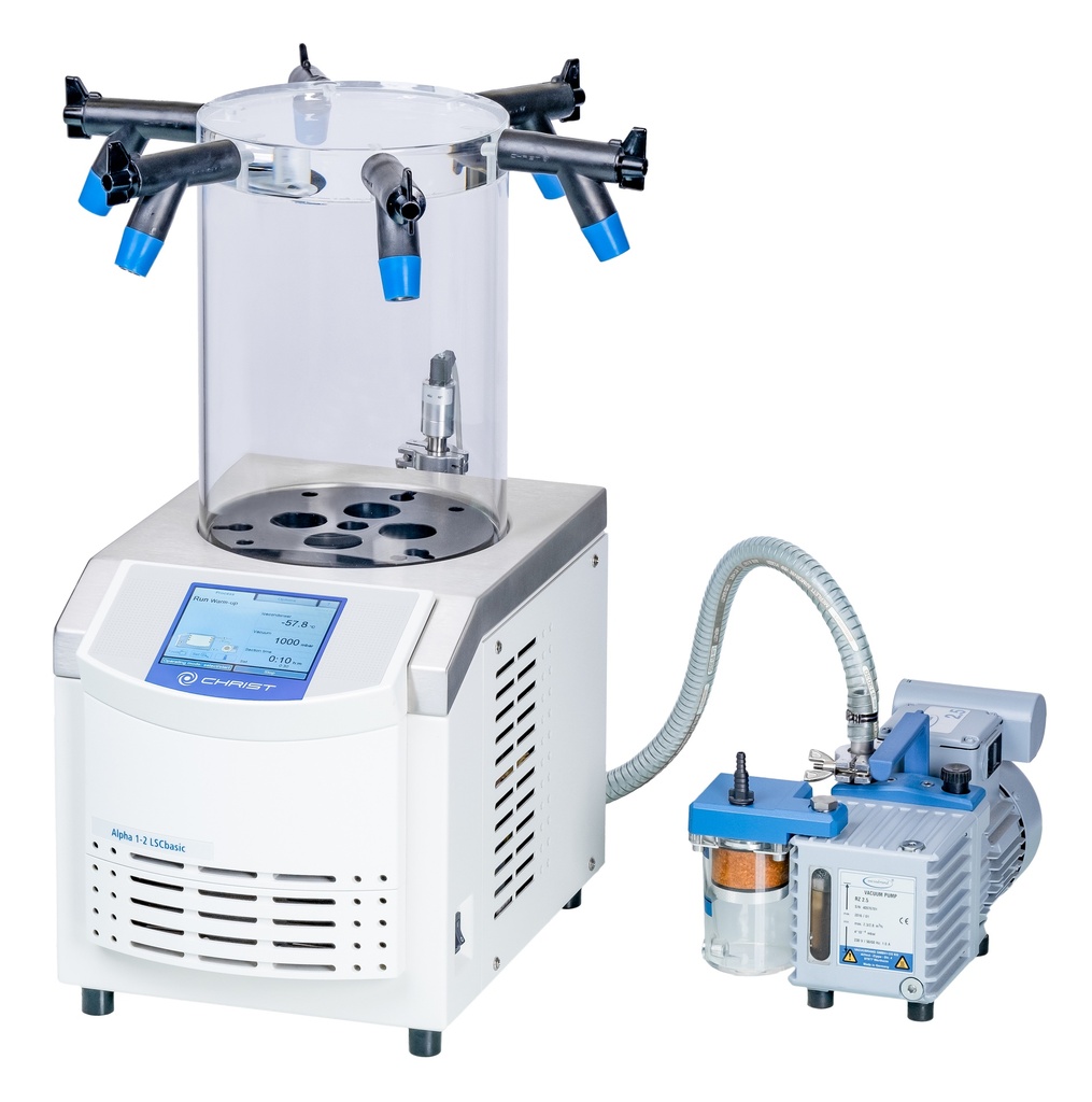 Freeze dryer Christ Alpha 1-2 LSCbasic, complete system