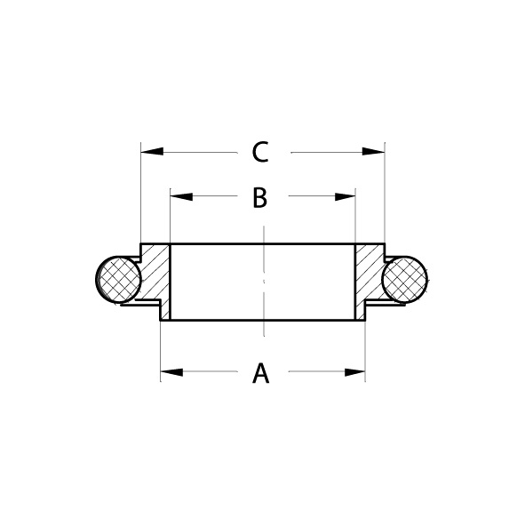 KF DN 10/16 reducer centrerring, inv. rostfri/buna