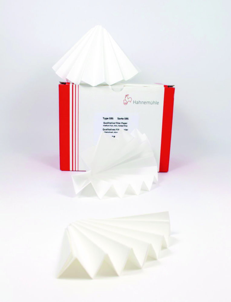 Veckfilter, Hahnemühle 597, kvalitativt, Ø240 mm, 4-7 µm, 100 st.