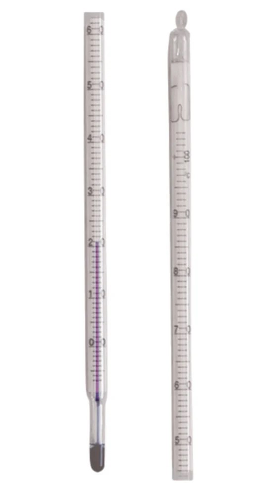 [1189114] Glas termometer med röd fyllning -10 - 50°C : 1°C