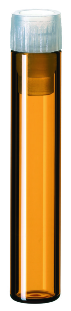 Shell vialer m. PE-propp, LLG, N 8, brun, 1 mL