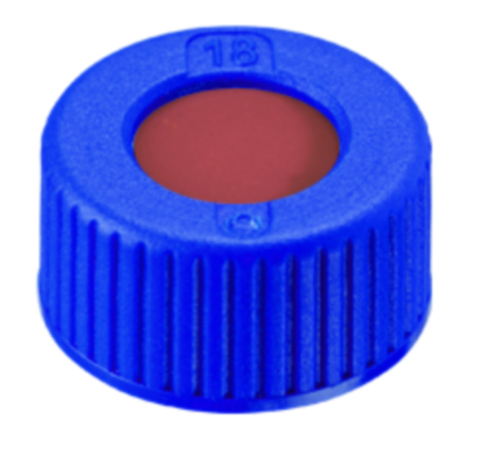 Skruvlock, LLG, N 9 short thread, blå PP m. hål, gummi/PTFE 45 A, UltraBond