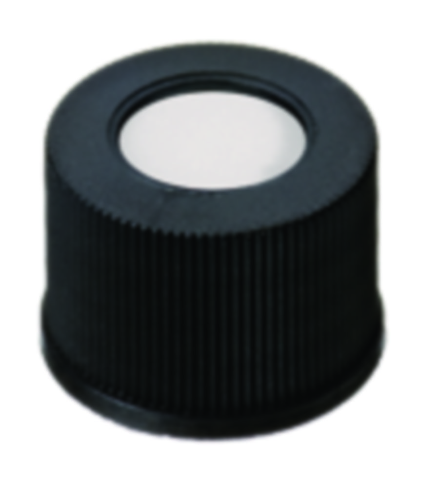 Skruvlock, LLG, N 10, svart PP m. hål, silikon/PTFE 45 A