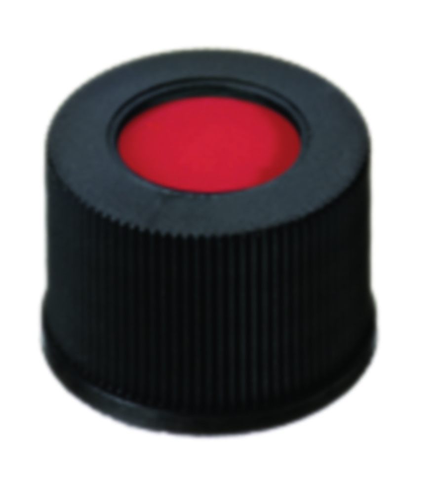 Skruvlock, LLG, N 10, svart PP m. hål, PTFE/silikon/PTFE 45 A