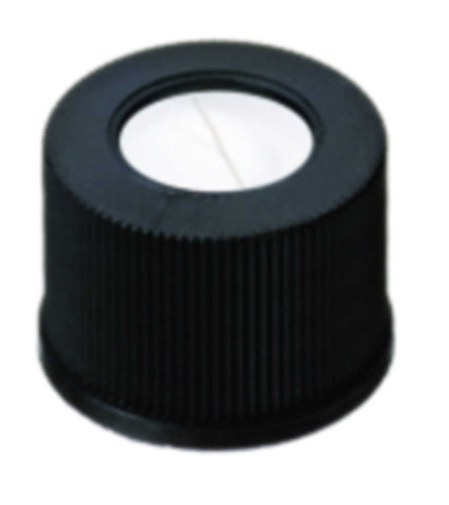 Skruvlock, LLG, N 10, svart PP m. hål, silikon/PTFE 55 A, slit