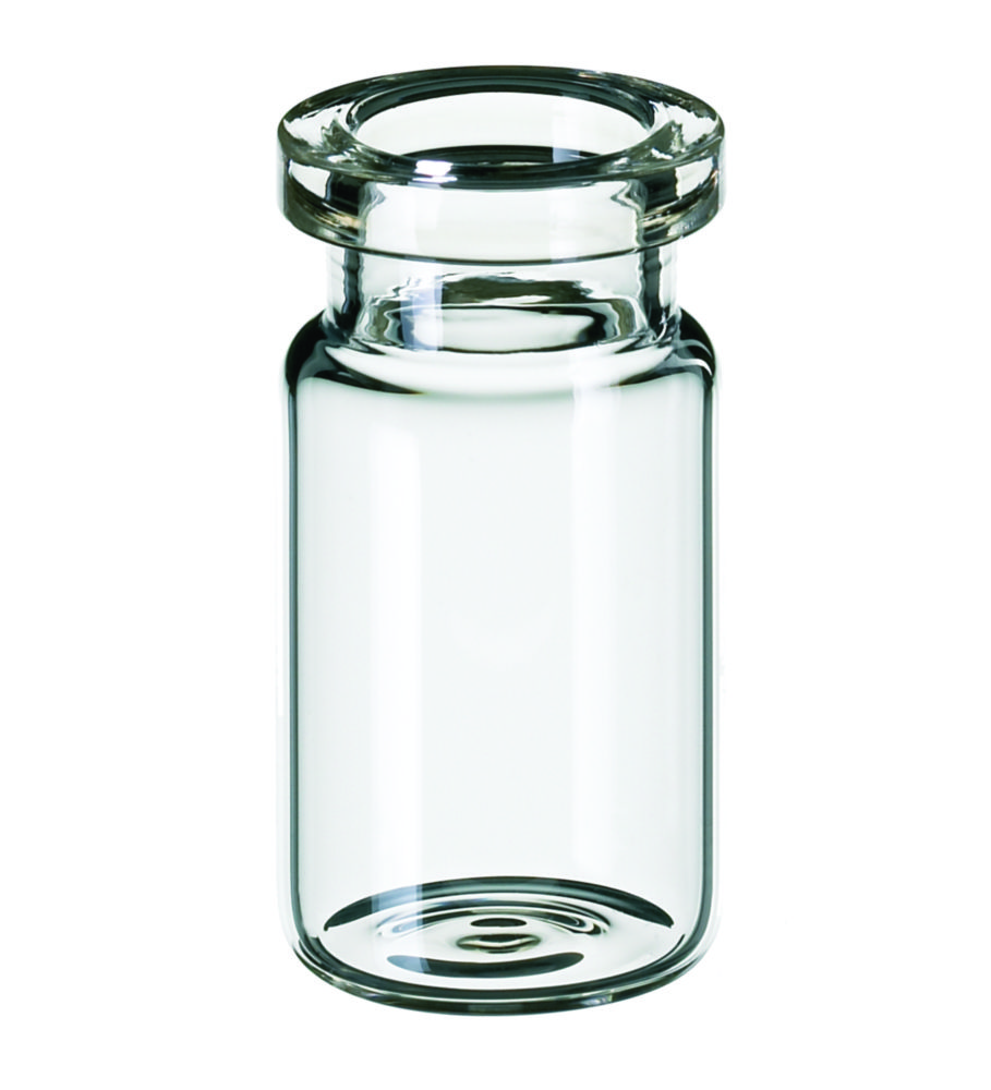 Headspace vialer m. krage, LLG, N 20 HS crimp, flat botten, 5 mL, klar
