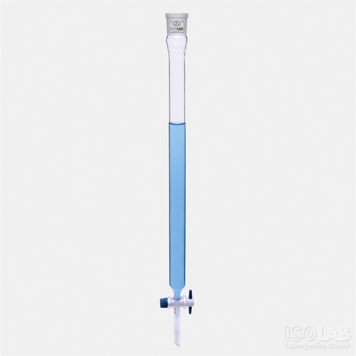 Kromatografikolonn utan filterfritte, ISOLAB, NS 14/23, 200 mm, Ø10 mm, 15 mL