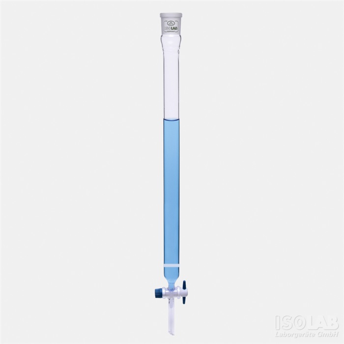 Kromatografikolonn med filterfritte, ISOLAB, NS 14/23, 300 mm, Ø10 mm, 25 mL