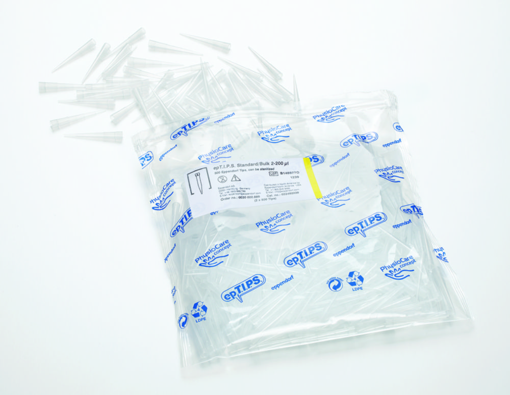 [4020380] Pipettspetsar, ep T.I.P.S. standard, 50–1250 µl, 76 mm, 2 x 500 st., påse, grön